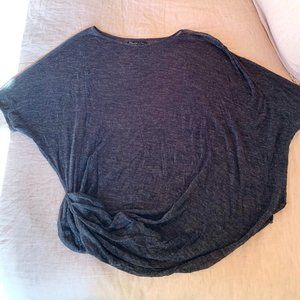 Elizabeth and James Gray Cinch Waisted Dolman Top Size Small